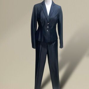 Peace of Cloth 2pc Gray Power Suit in Metallic Graphite Gray Size 6